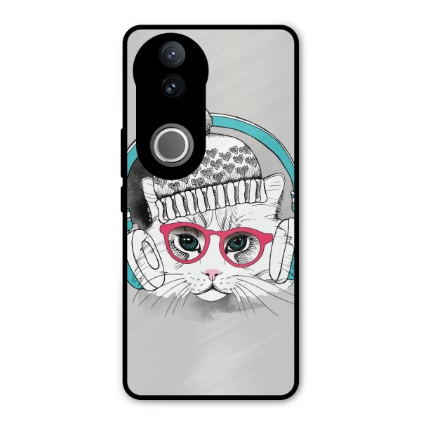 Cat Headphones Metal Back Case for Vivo V50e