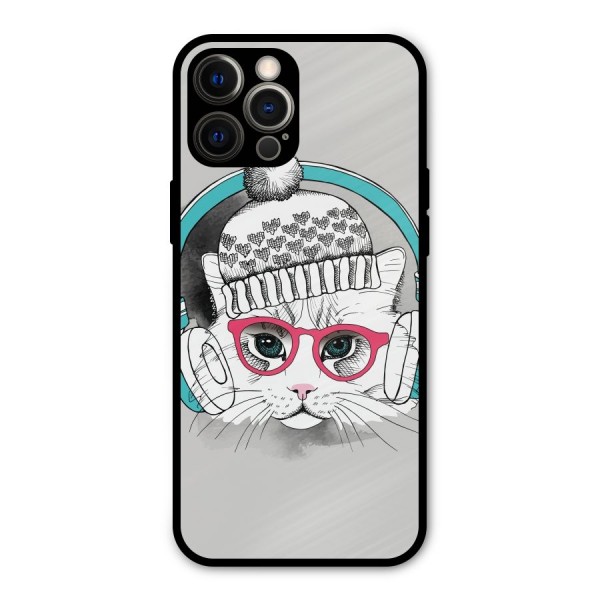 Cat Headphones Metal Back Case for iPhone 12 Pro Max