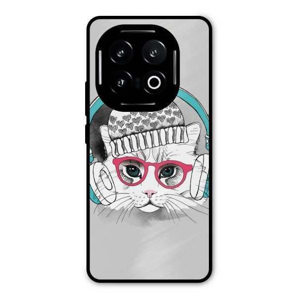 Cat Headphones Metal Back Case for iQOO 13