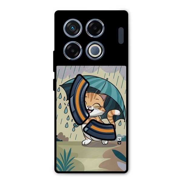 Cat In Rain Metal Back Case for Infinix GT 20 Pro