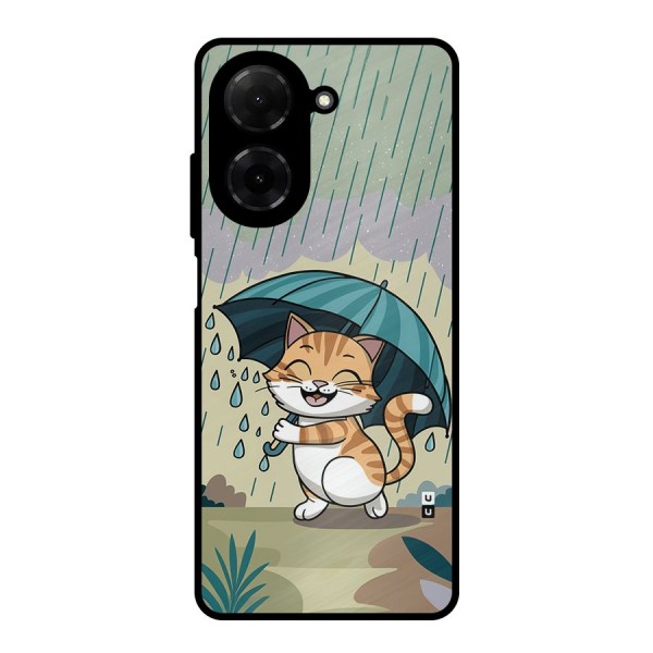 Cat In Rain Metal Back Case for Poco C71
