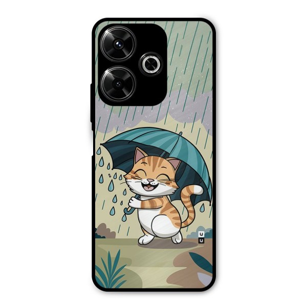 Cat In Rain Metal Back Case for Redmi 13 5G