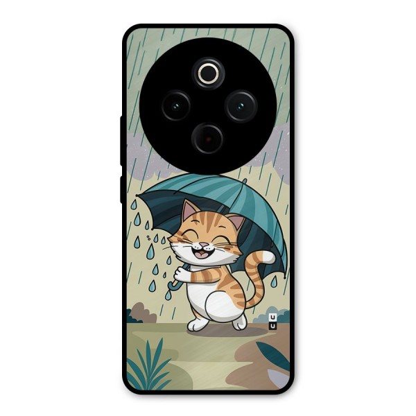 Cat In Rain Metal Back Case for Vivo T4
