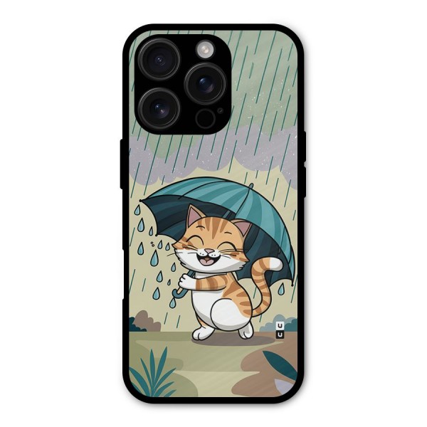 Cat In Rain Metal Back Case for iPhone 16 Pro