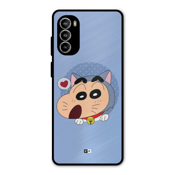Cat Shinchan Metal Back Case for Moto G52