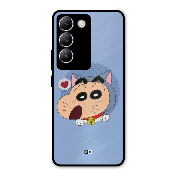 Cat Shinchan Metal Back Case for Vivo Y200e