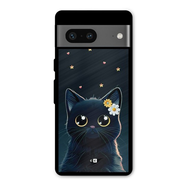 Cat With Flowers Metal Back Case for Google Pixel 7