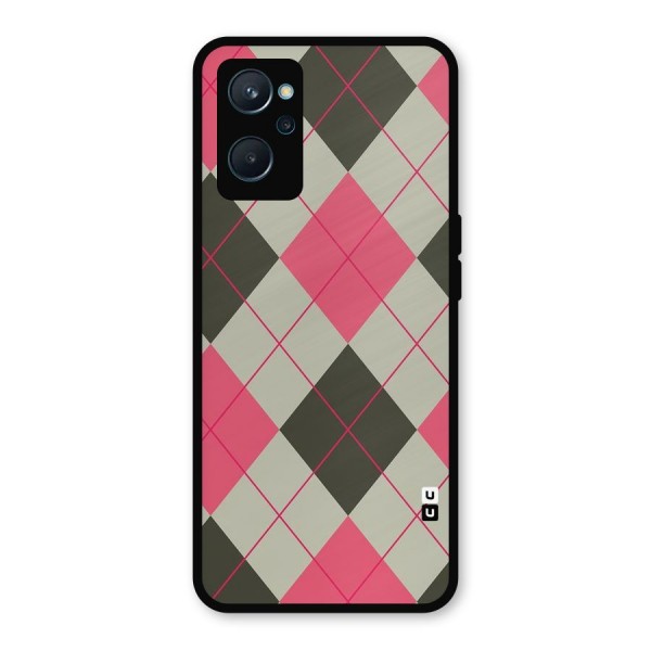 Check And Lines Metal Back Case for Realme 9i