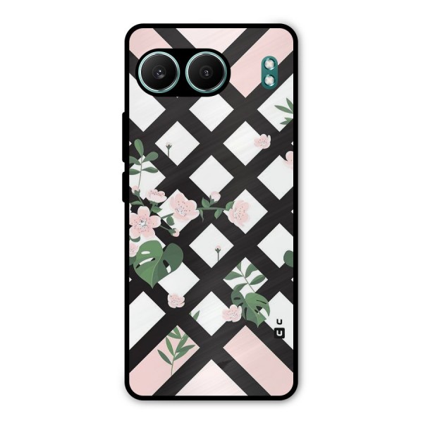 Check Floral Stripes Metal Back Case for OnePlus Nord 4