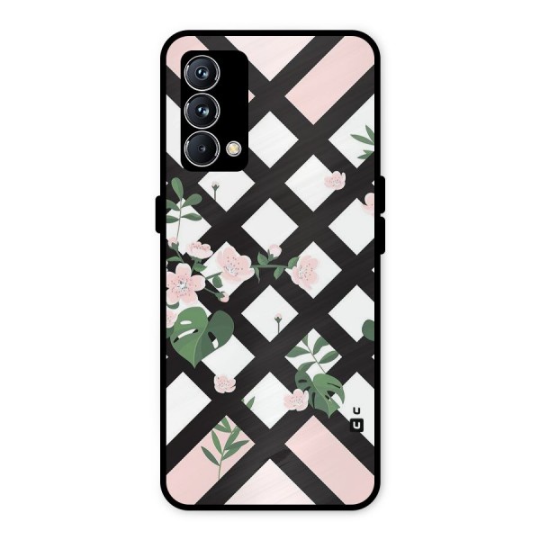 Check Floral Stripes Metal Back Case for Realme GT Master Edition