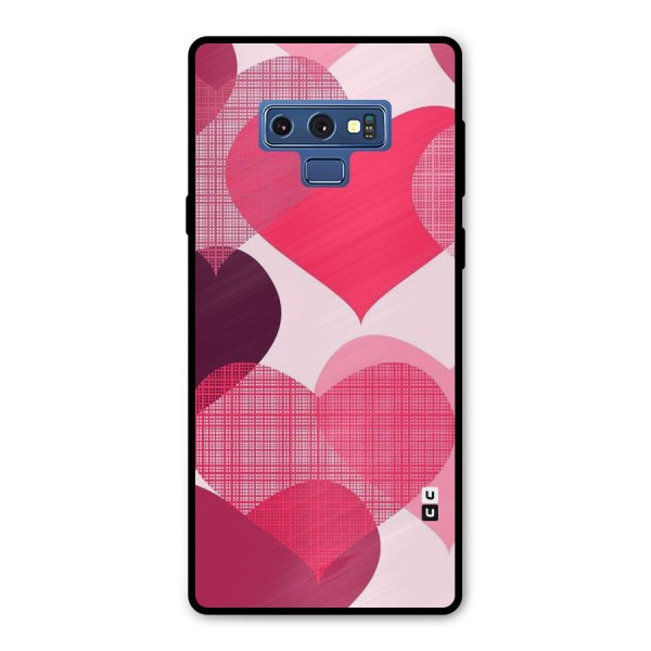 Check Pink Hearts Metal Back Case for Galaxy Note 9