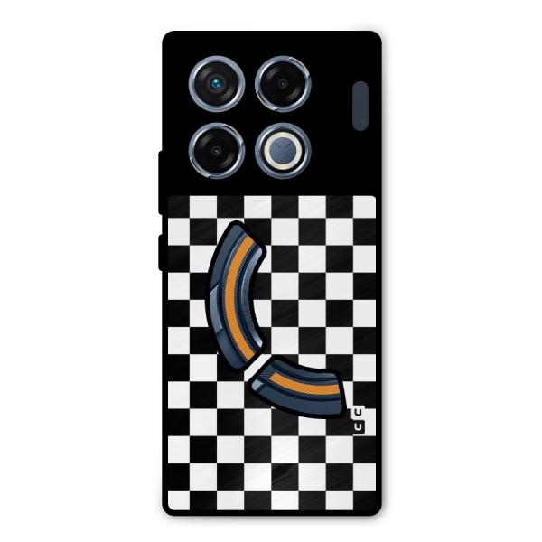 Checkerboard Metal Back Case for Infinix GT 20 Pro