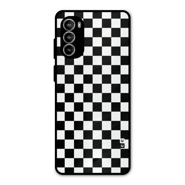 Checkerboard Metal Back Case for Moto G52