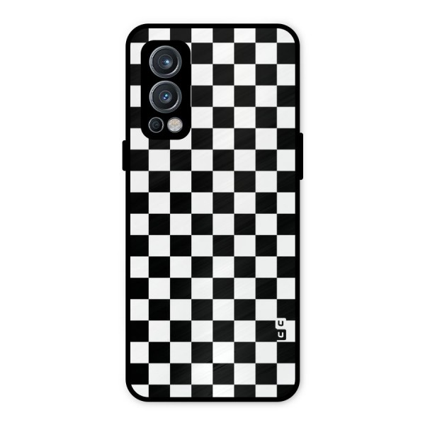 Checkerboard Metal Back Case for OnePlus Nord 2 5G