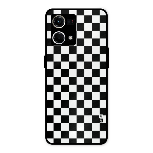 Checkerboard Metal Back Case for Oppo F21s Pro 4G