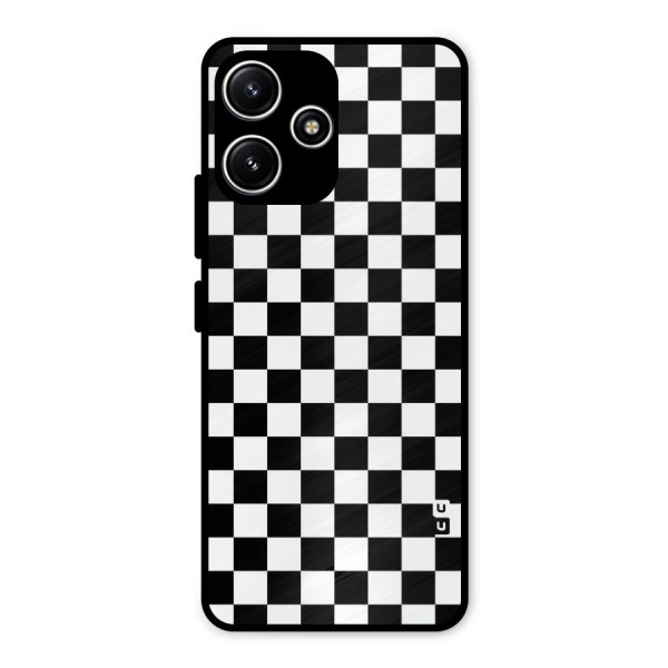Checkerboard Metal Back Case for Redmi 12 5G