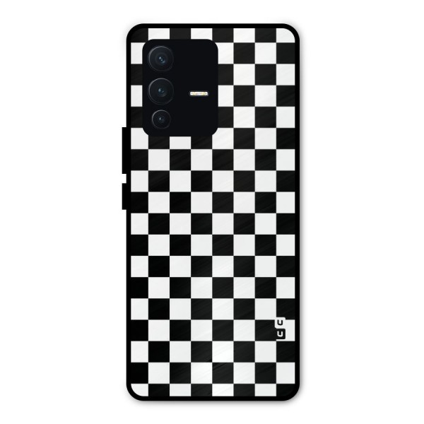 Checkerboard Metal Back Case for Vivo V23 Pro