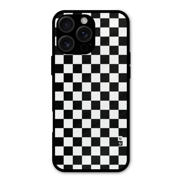 Checkerboard Metal Back Case for iPhone 16 Pro Max