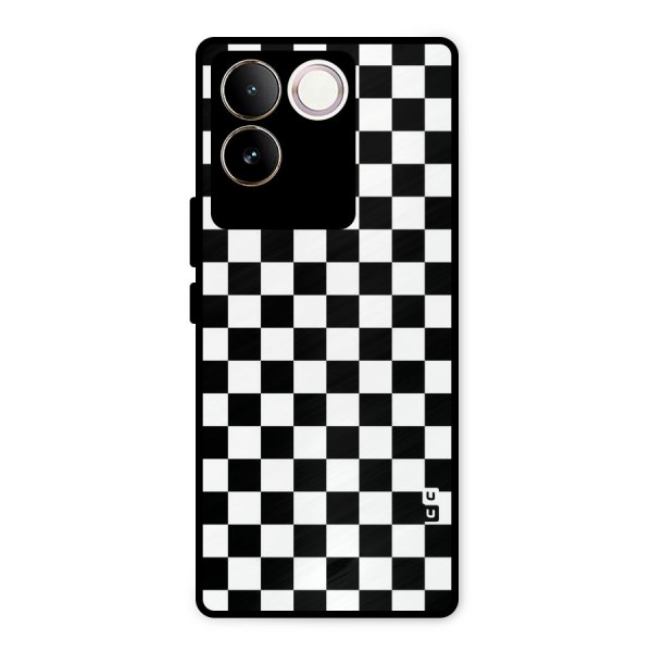Checkerboard Metal Back Case for iQOO Z7 Pro