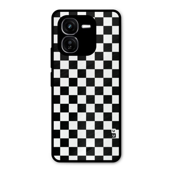 Checkerboard Metal Back Case for iQOO Z9x
