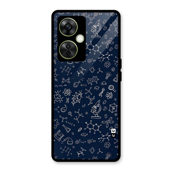 Chemistry Doodle Art Glass Back Case for OnePlus Nord CE 3 Lite