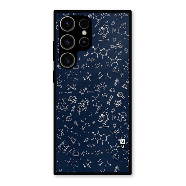Chemistry Doodle Art Metal Back Case for Galaxy S23 Ultra
