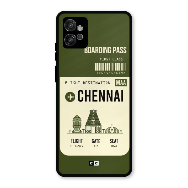 Chennai Boarding Pass Metal Back Case for Moto G32
