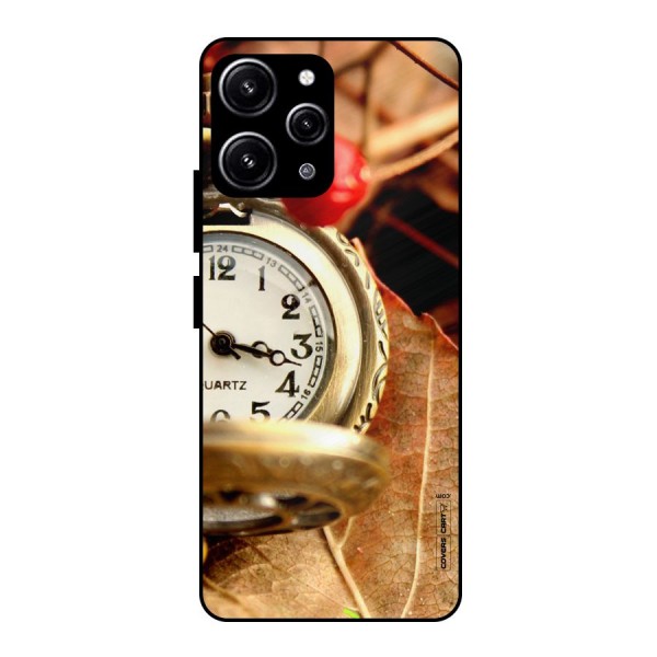 Cherry And Clock Glass Back Case for Redmi 12 4G