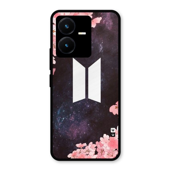 Cherry Blossom Pause Design Metal Back Case for Vivo Y22