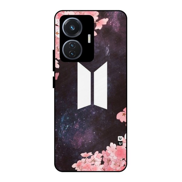 Cherry Blossom Pause Design Metal Back Case for iQOO Z6 44W