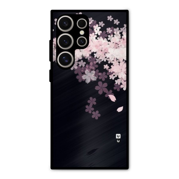 Cherry Flowers Pink Metal Back Case for Galaxy S24 Ultra