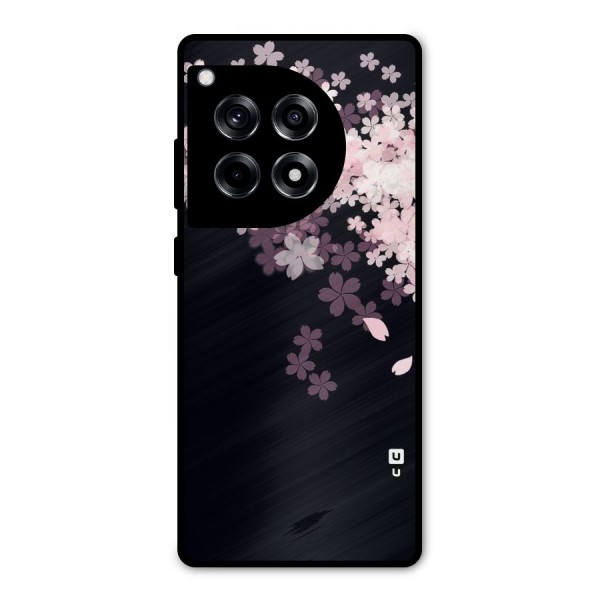 Cherry Flowers Pink Metal Back Case for OnePlus 12R