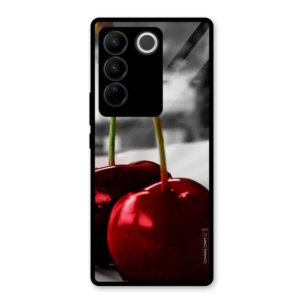 Cherry Photography Glass Back Case for Vivo V27