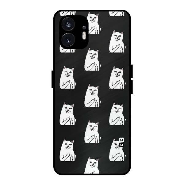 Chill Cat Pattern Metal Back Case for Nothing Phone 2