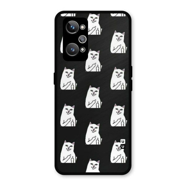 Chill Cat Pattern Metal Back Case for Realme GT 2