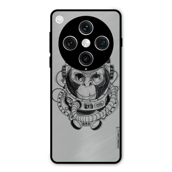 Chimpanzee Astronaut Metal Back Case for Oppo Find X8 Pro