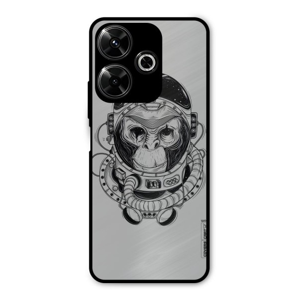 Chimpanzee Astronaut Metal Back Case for Poco M6 Plus