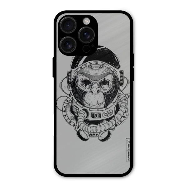 Chimpanzee Astronaut Metal Back Case for iPhone 16 Pro Max