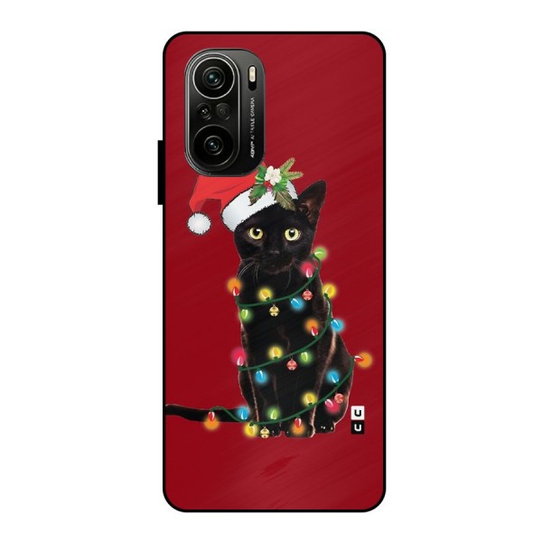 Christmas Cap Cat Metal Back Case for Mi 11X Pro