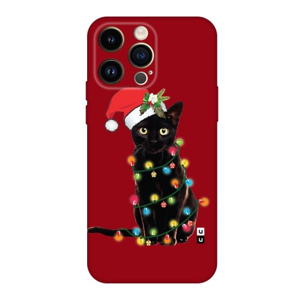 Christmas Cap Cat Original Polycarbonate Back Case for iPhone 14 Pro Max
