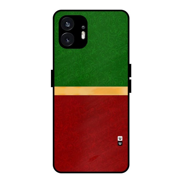 Christmas Colors Stripe Metal Back Case for Nothing Phone 2