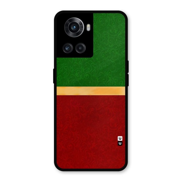 Christmas Colors Stripe Metal Back Case for OnePlus 10R