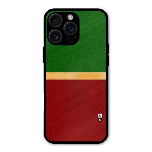 Christmas Colors Stripe Metal Back Case for iPhone 16 Pro Max