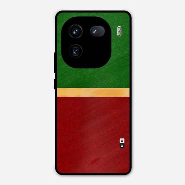 Christmas Colors Stripe Metal Back Case for iQOO 12