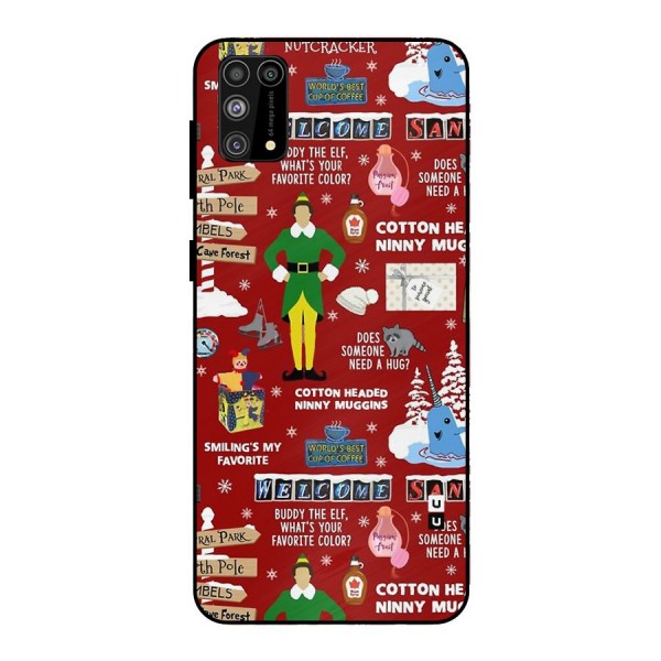 Christmas Cute Doodles Metal Back Case for Galaxy F41