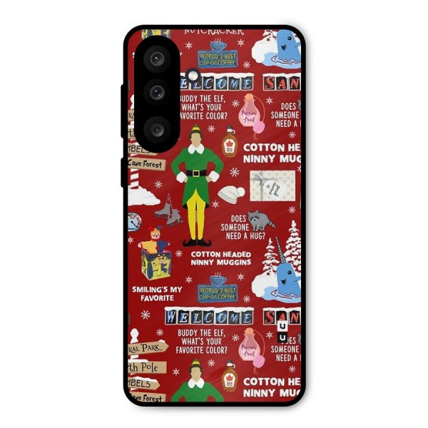 Christmas Cute Doodles Metal Back Case for Galaxy M56
