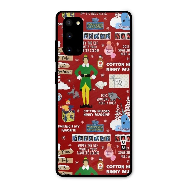 Christmas Cute Doodles Metal Back Case for Galaxy S20