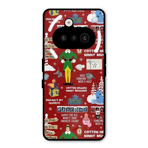 Christmas Cute Doodles Metal Back Case for Nothing Phone 3a