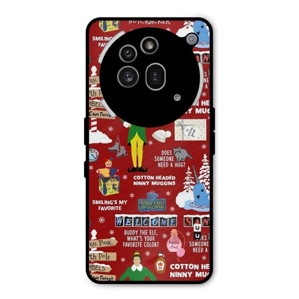 Christmas Cute Doodles Metal Back Case for Nothing Phone 3a Pro