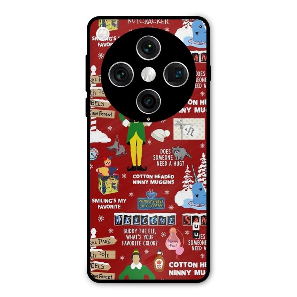 Christmas Cute Doodles Metal Back Case for Oppo Find X8 Pro